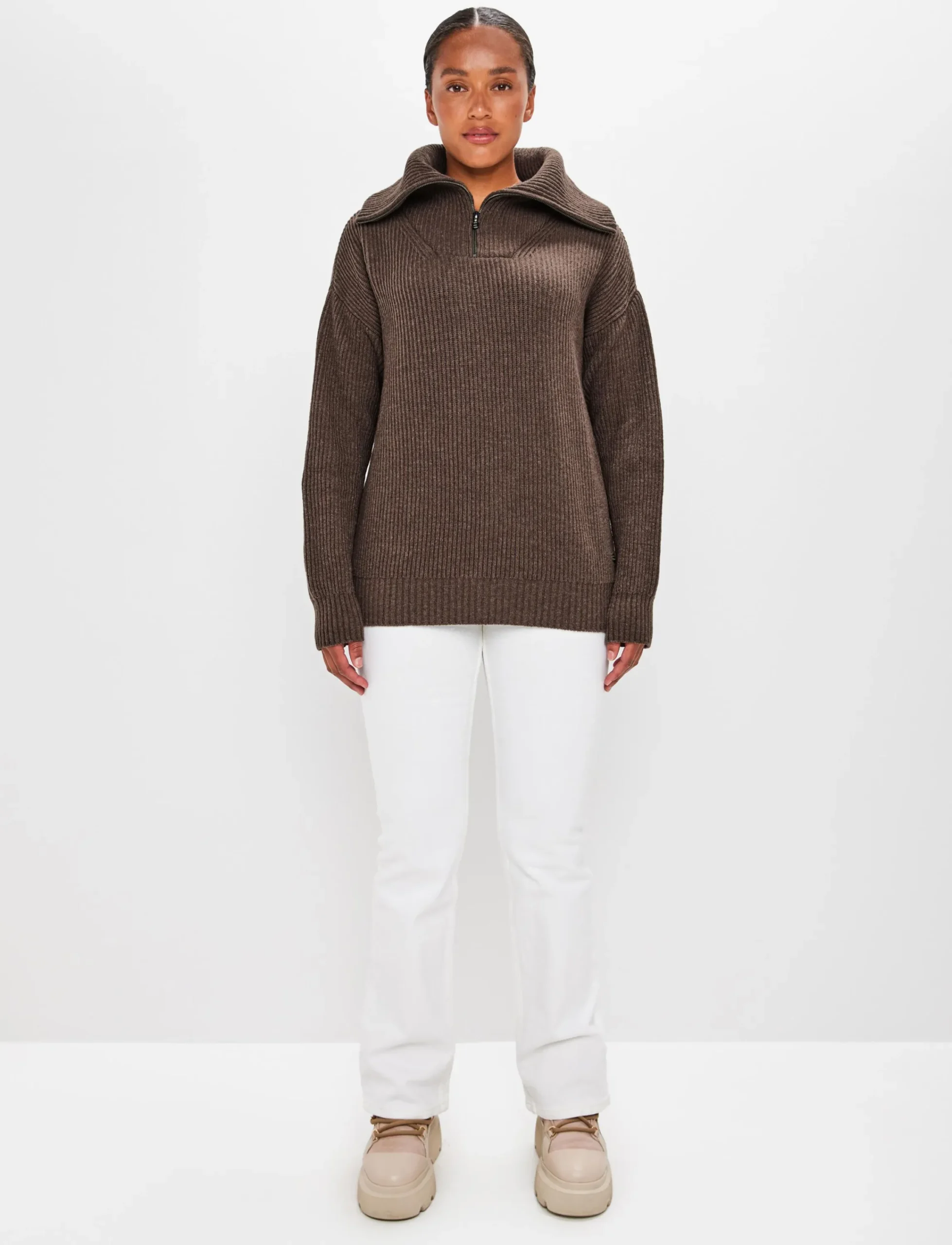 8848 Altitude Klader|Bessie W Wool Sweat - Pale Brown