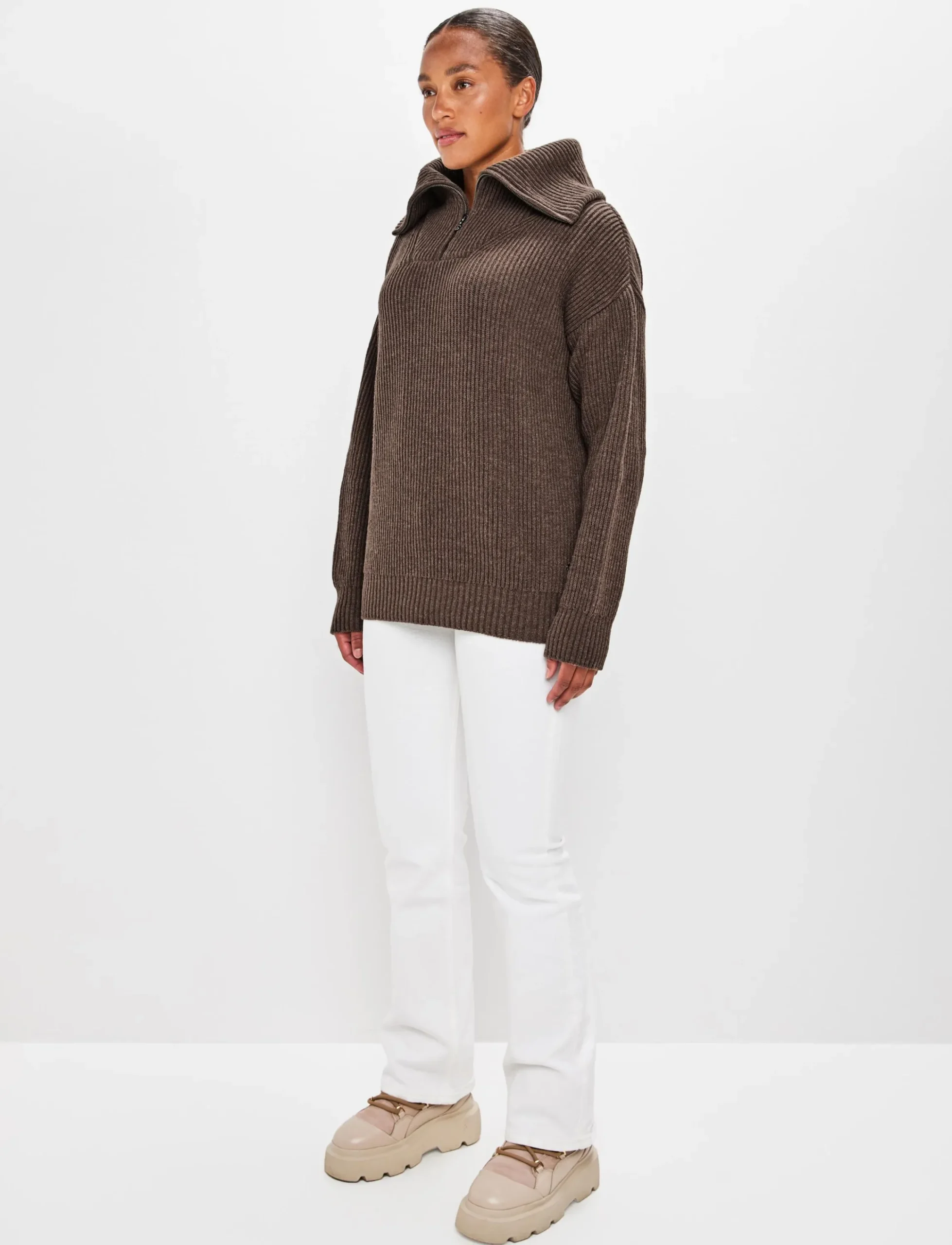 8848 Altitude Klader|Bessie W Wool Sweat - Pale Brown
