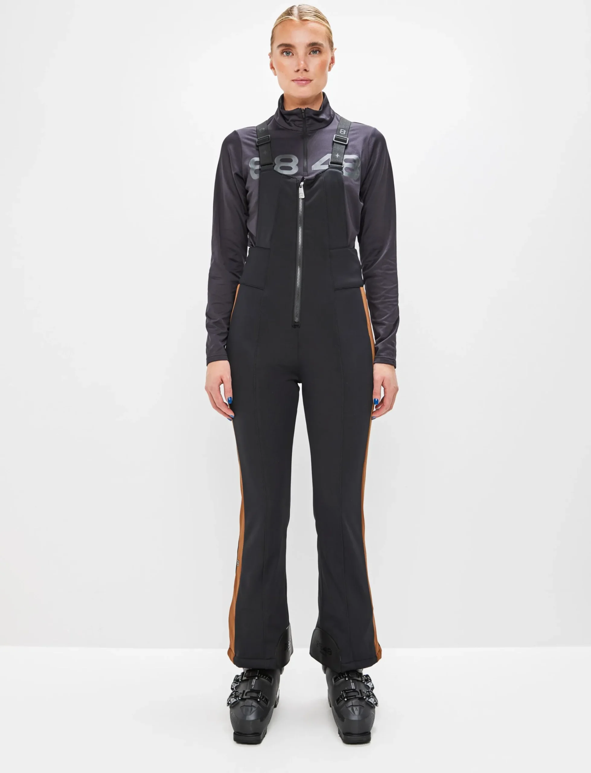 8848 Altitude Skidkläder|Maya W Bib Pant - Black/Cash Brown