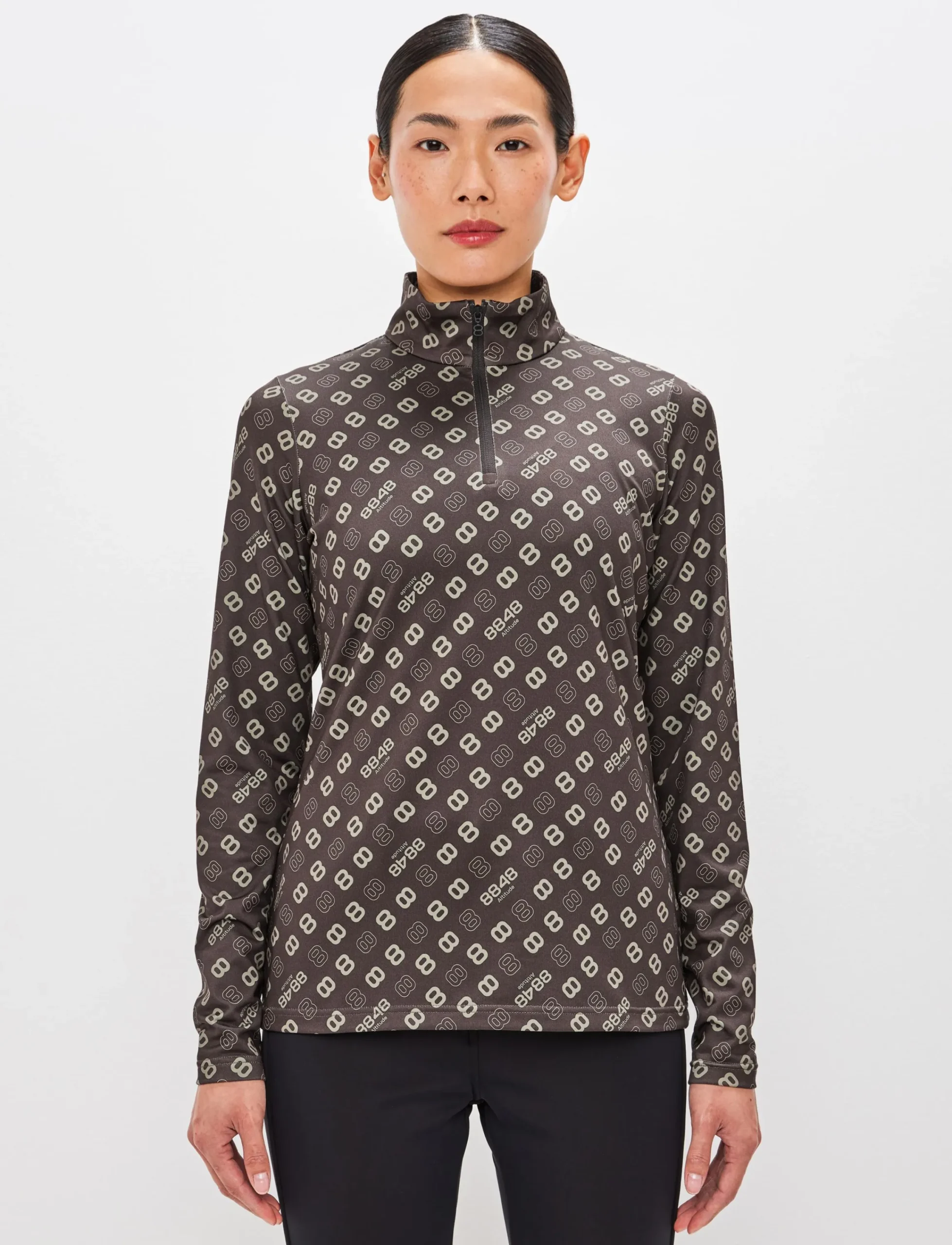 8848 Altitude Skidkläder|Monogram W 1/2 Zip - Coffea