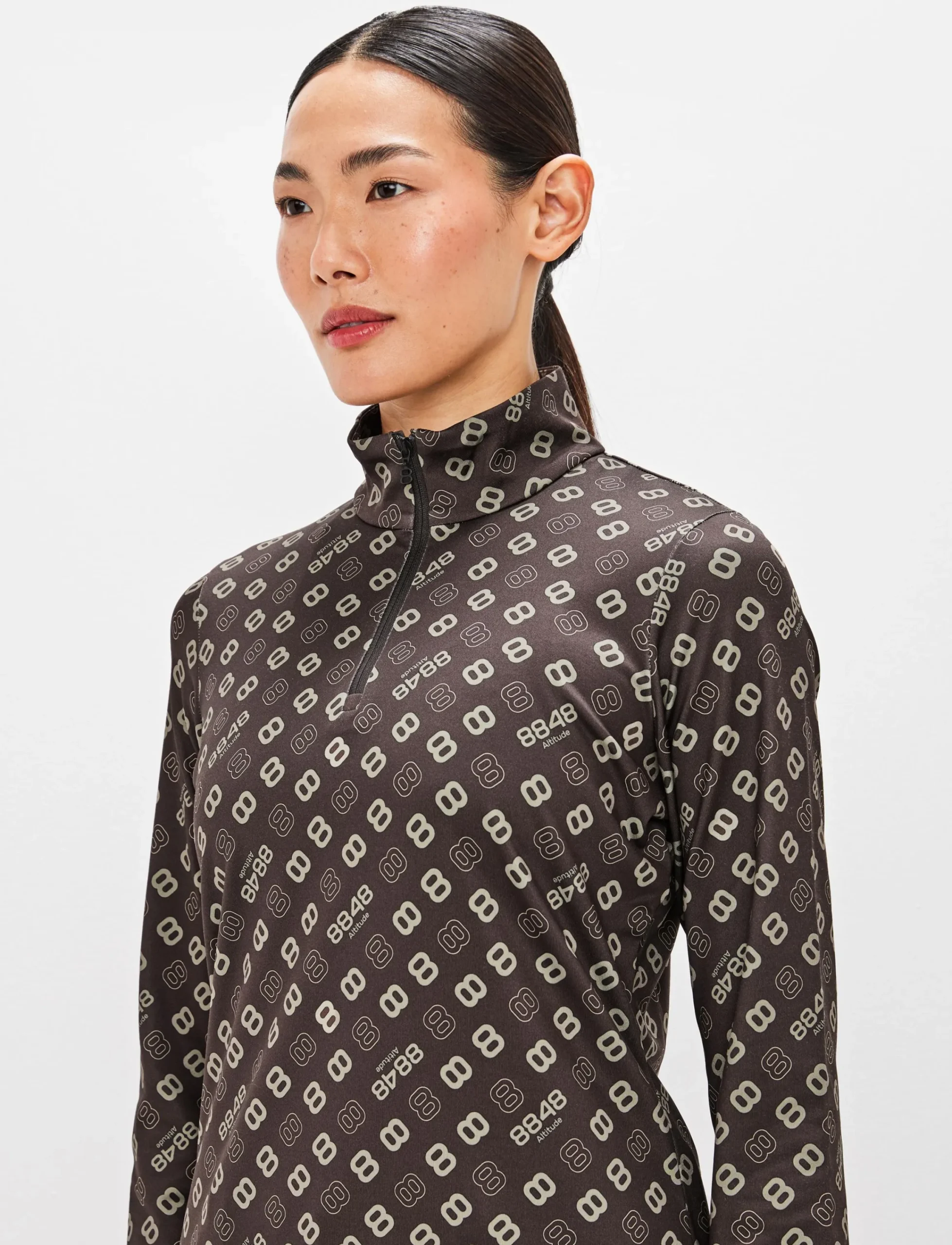 8848 Altitude Skidkläder|Monogram W 1/2 Zip - Coffea