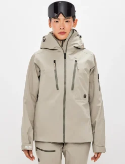 8848 Altitude Skidkläder|Pow 3.0 W Shell Jacket - Lt Fallen Rock
